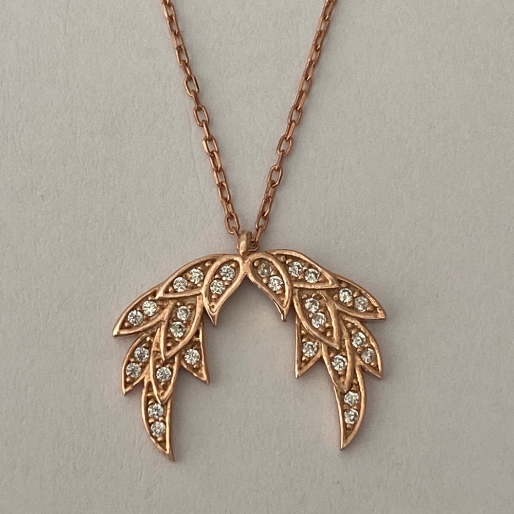😇Angel wing necklace cz 925 sterling silver - Picture 1 of 2